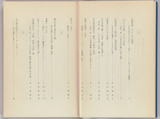 『投降主義者の観念論史観』という本の目次。日本共産党中央委員会出版局。
